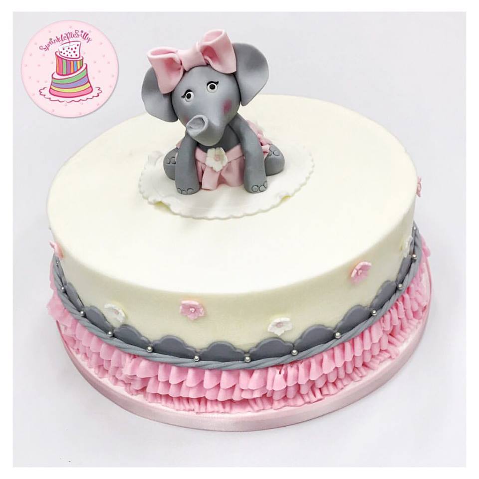 Elephant Baby Shower Cake - Sprinkle Me Silly photo
