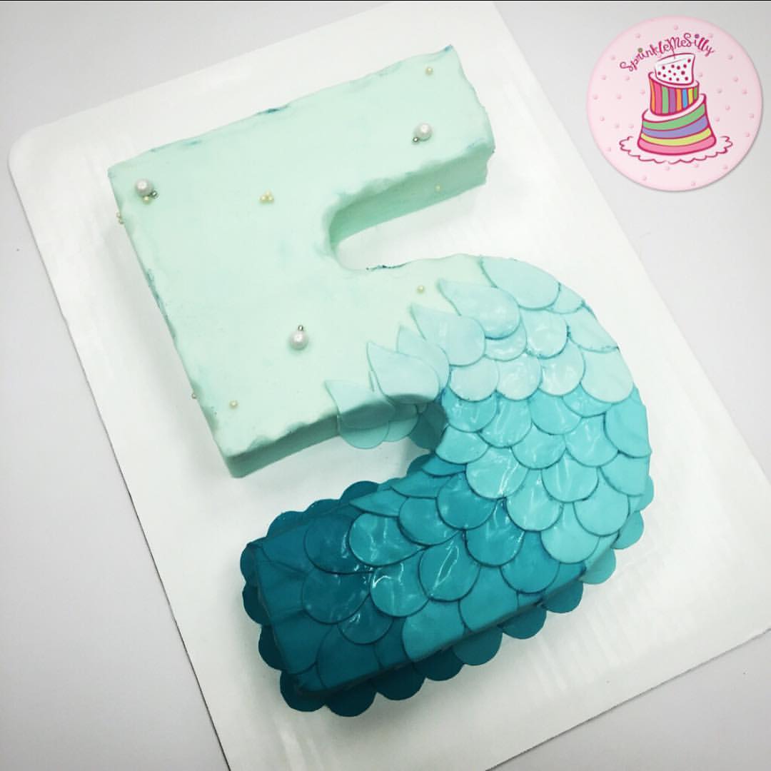Number 5 Mermaid Fin Cake - Sprinkle Me Silly photo