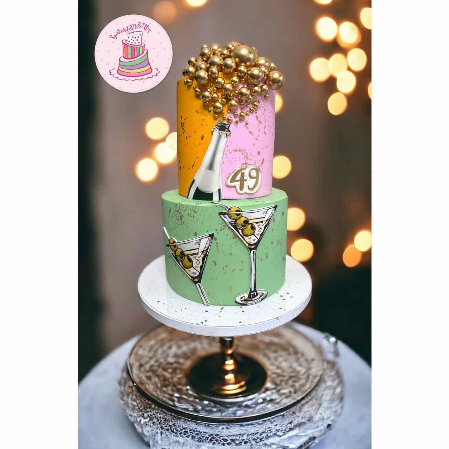 Champagne Bubbly Cake - Sprinkle Me Silly photo