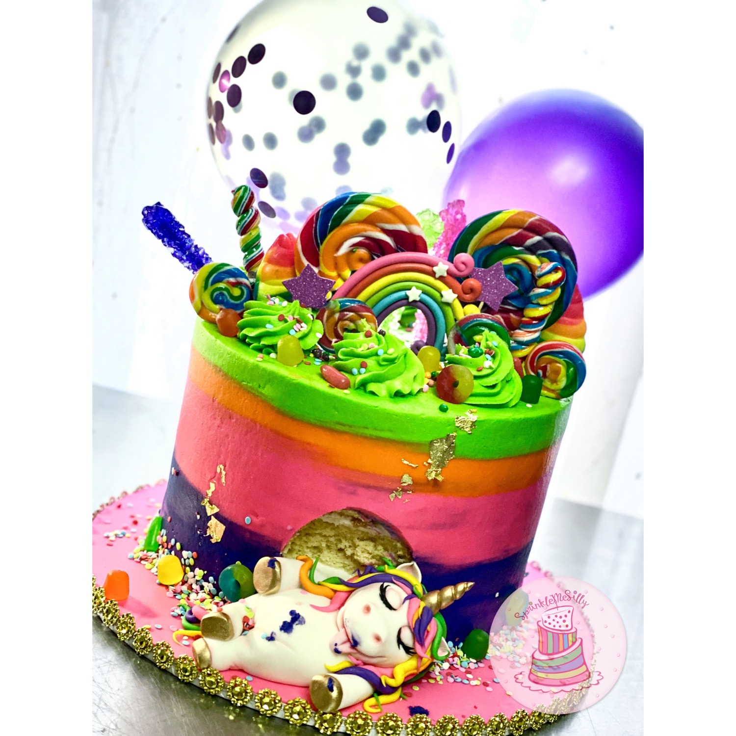 Chubby Unicorn Candy Cake - Sprinkle Me Silly photo