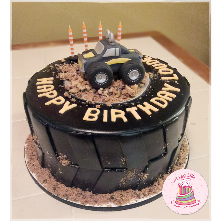Monster Truck Tire Cake - Sprinkle Me Silly photo