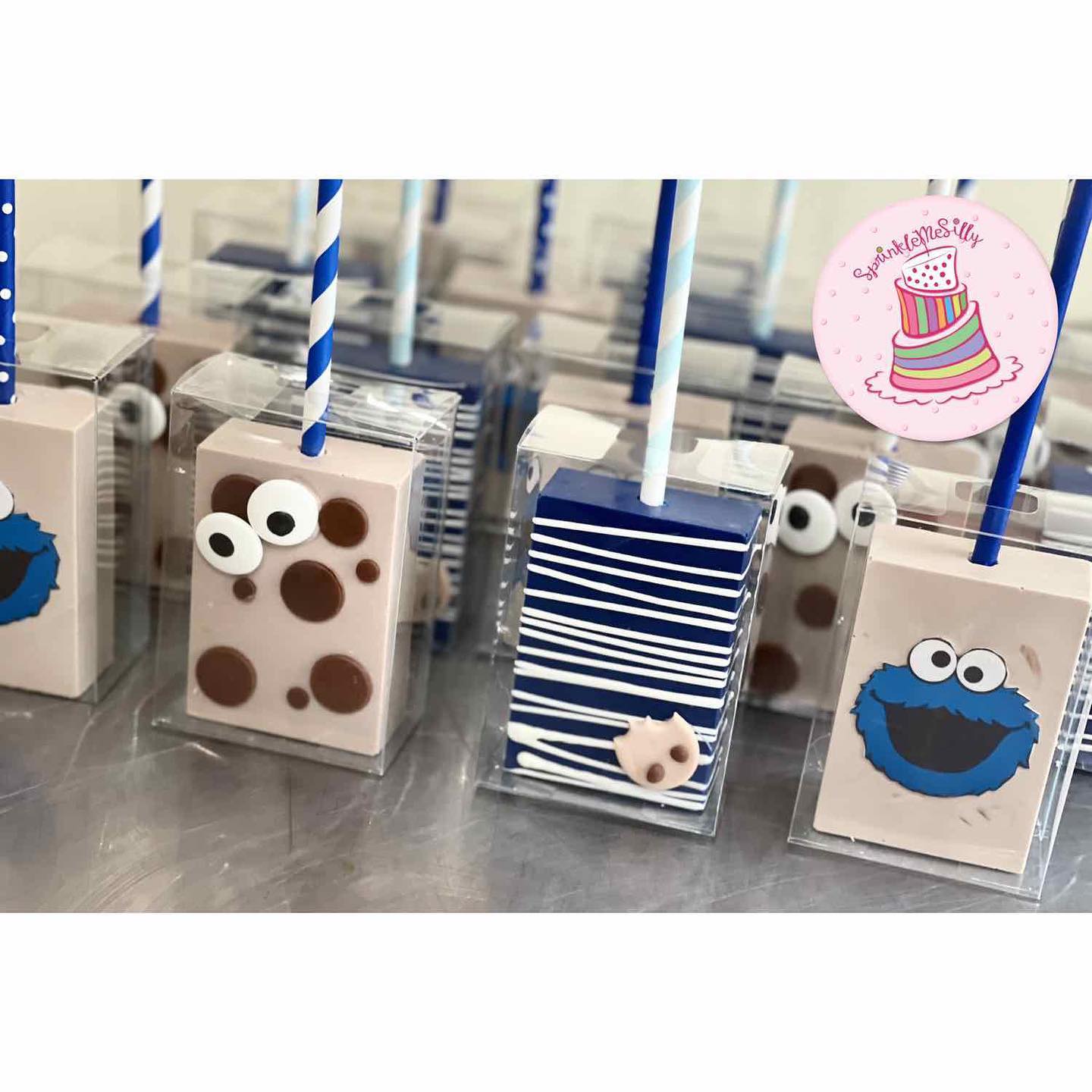 Cookie Monster Rice Krispy Treat Squares - Sprinkle Me Silly photo