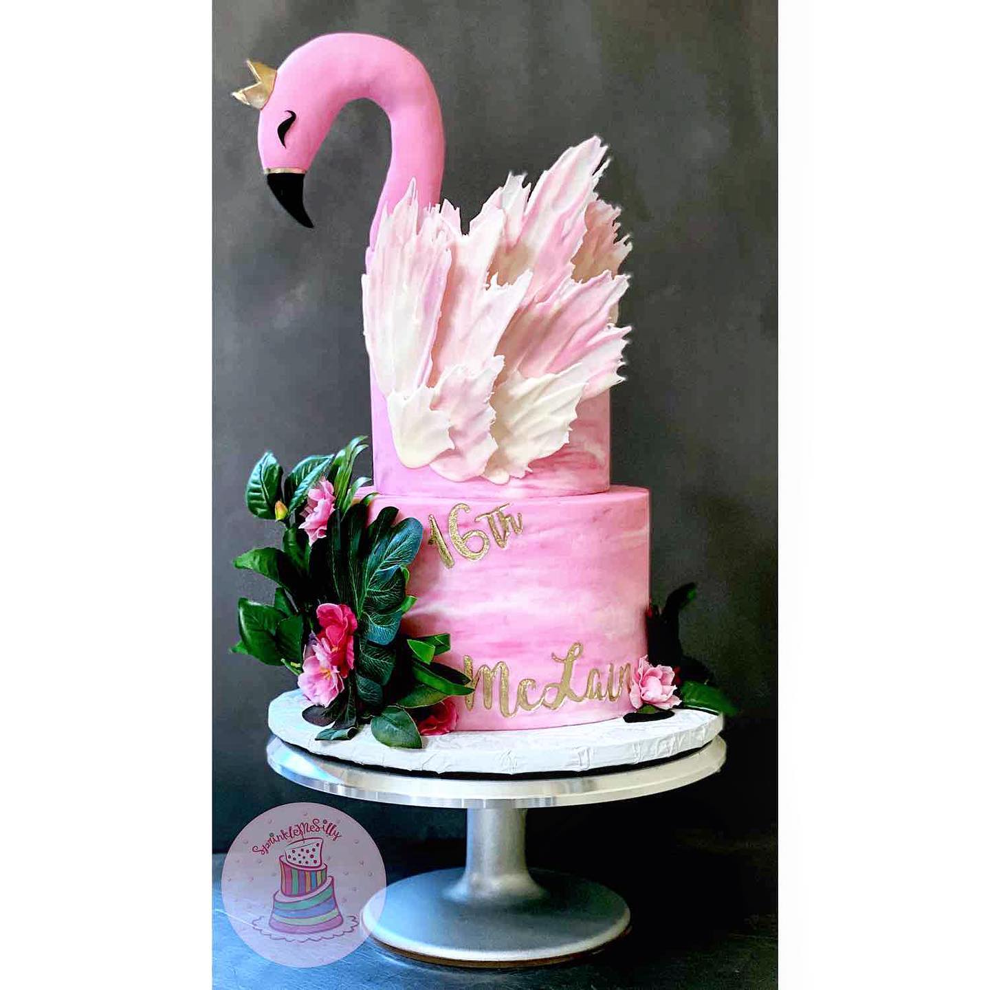 Flamingo Celebration Cake - Sprinkle Me Silly photo