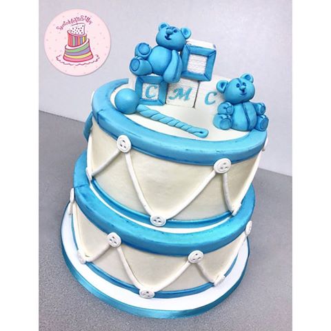 Drum Baby Shower Cake - Sprinkle Me Silly photo