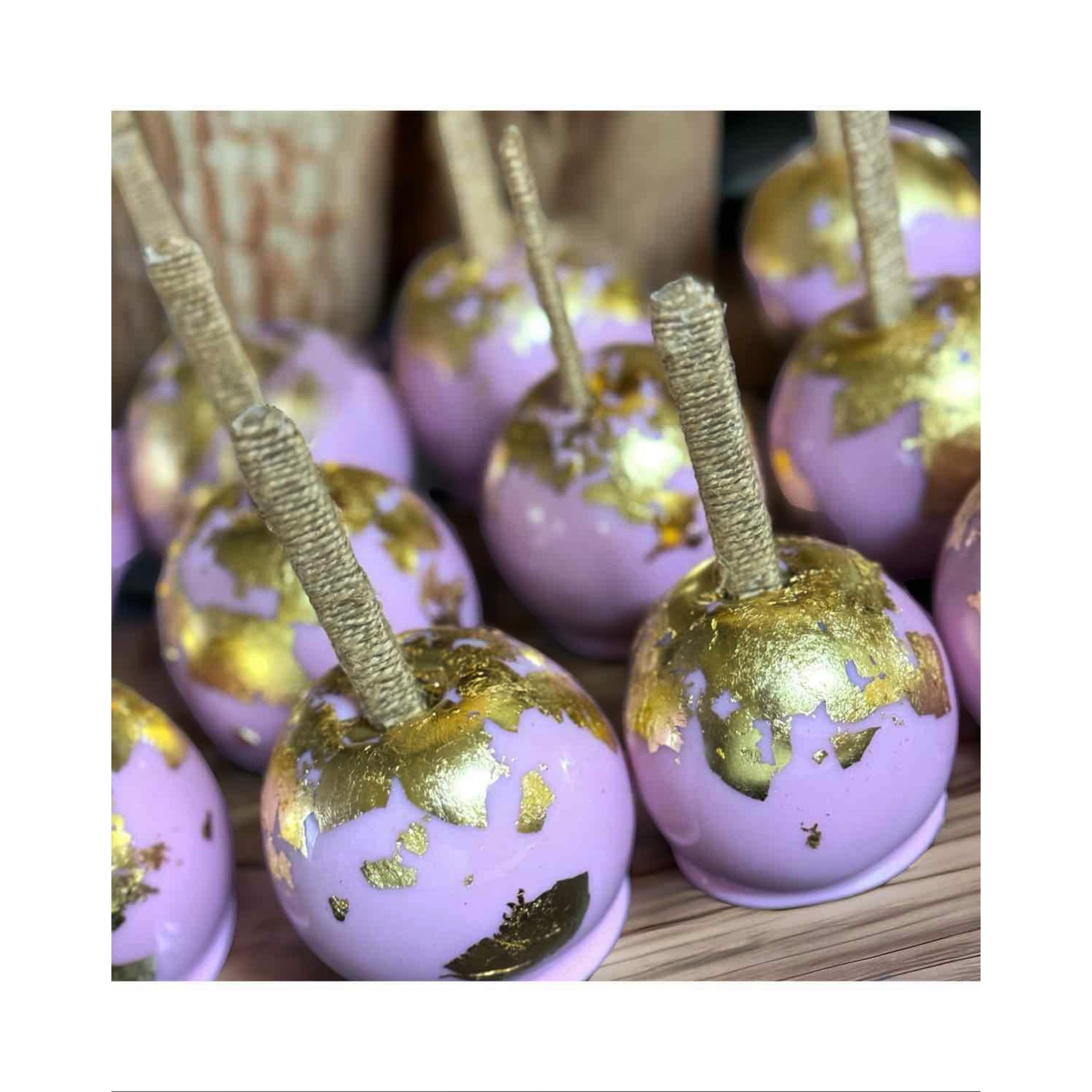Pink Candy Apples Coated in Gold Foil - Sprinkle Me Silly photo