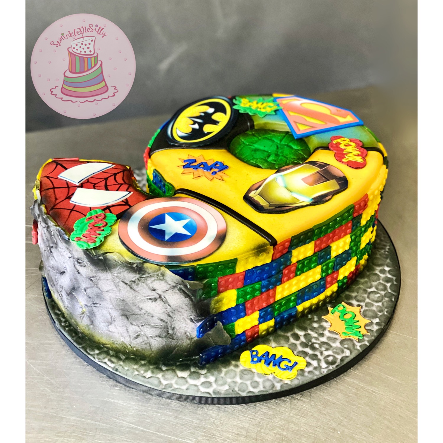 Super Hero Number 9 Cake - Sprinkle Me Silly photo