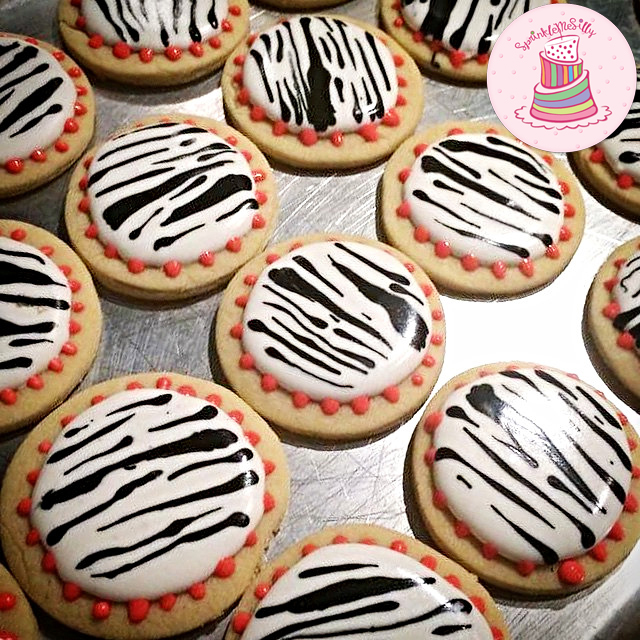 Zebra Sugar Cookies - Sprinkle Me Silly photo