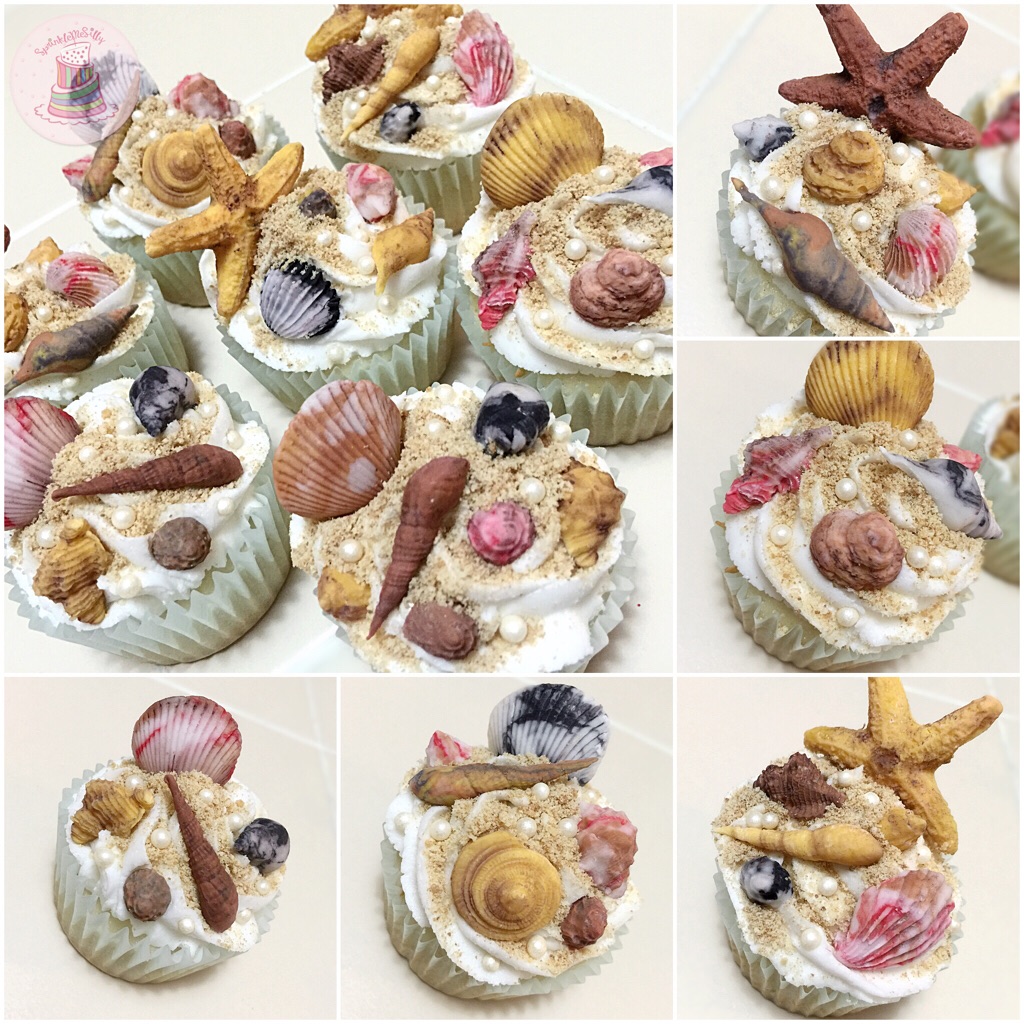 Beach Seashell Cupcakes - Sprinkle Me Silly photo