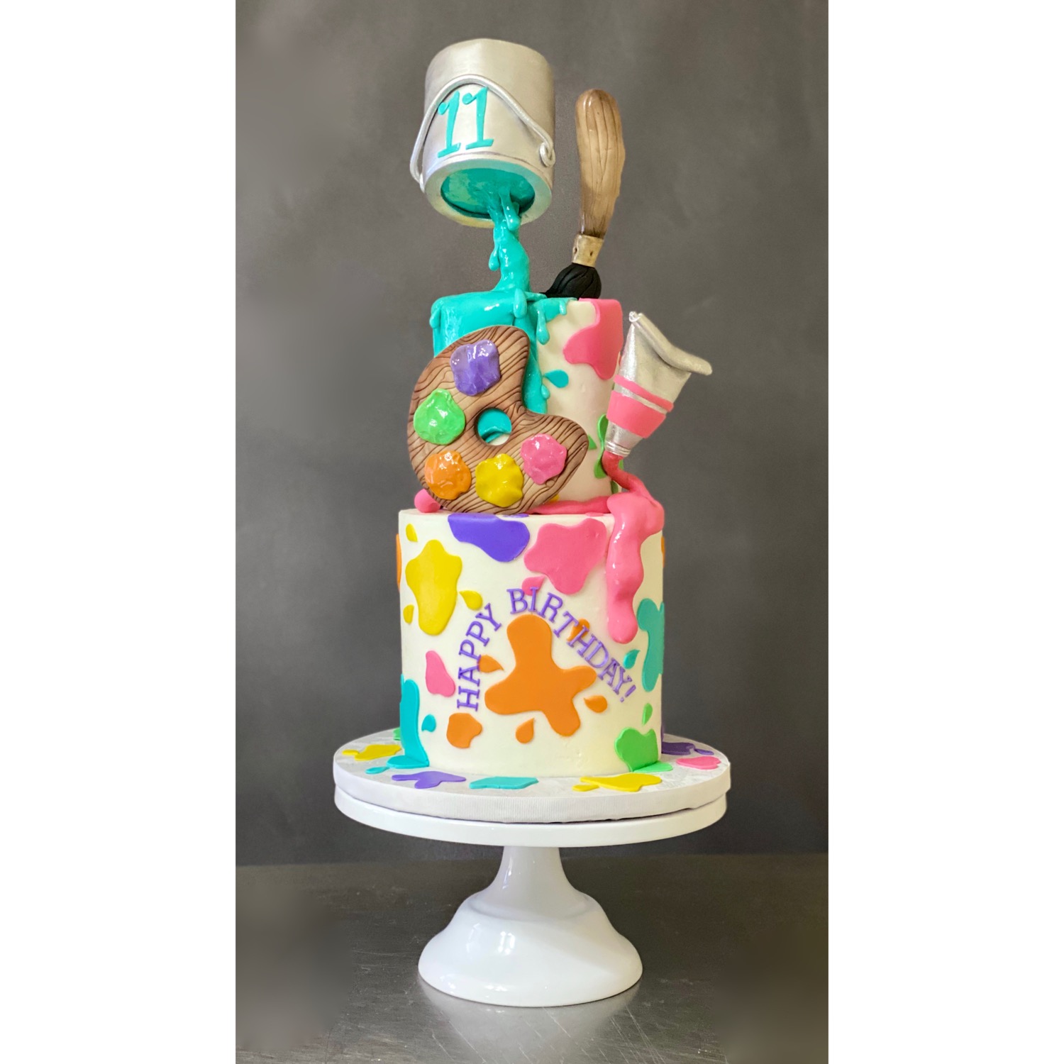 Artist paint party cake