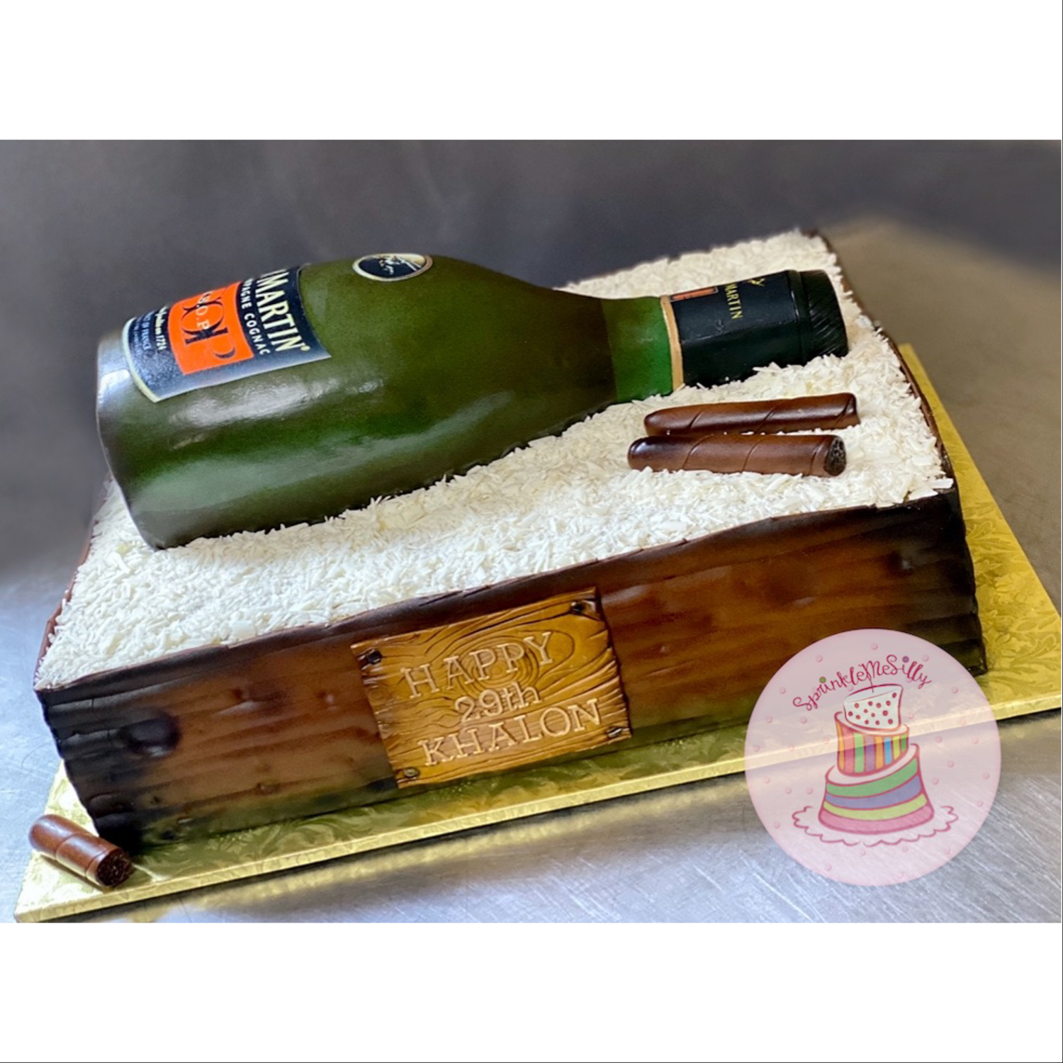 Remy Martin Champagne Bottle Cake - Sprinkle Me Silly photo