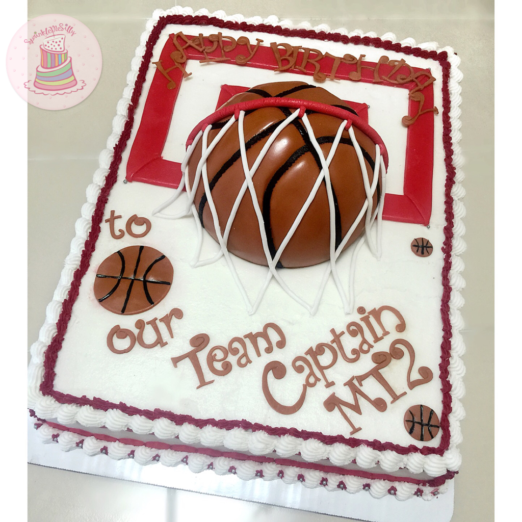 Basketball Sheet Cake - Sprinkle Me Silly photo
