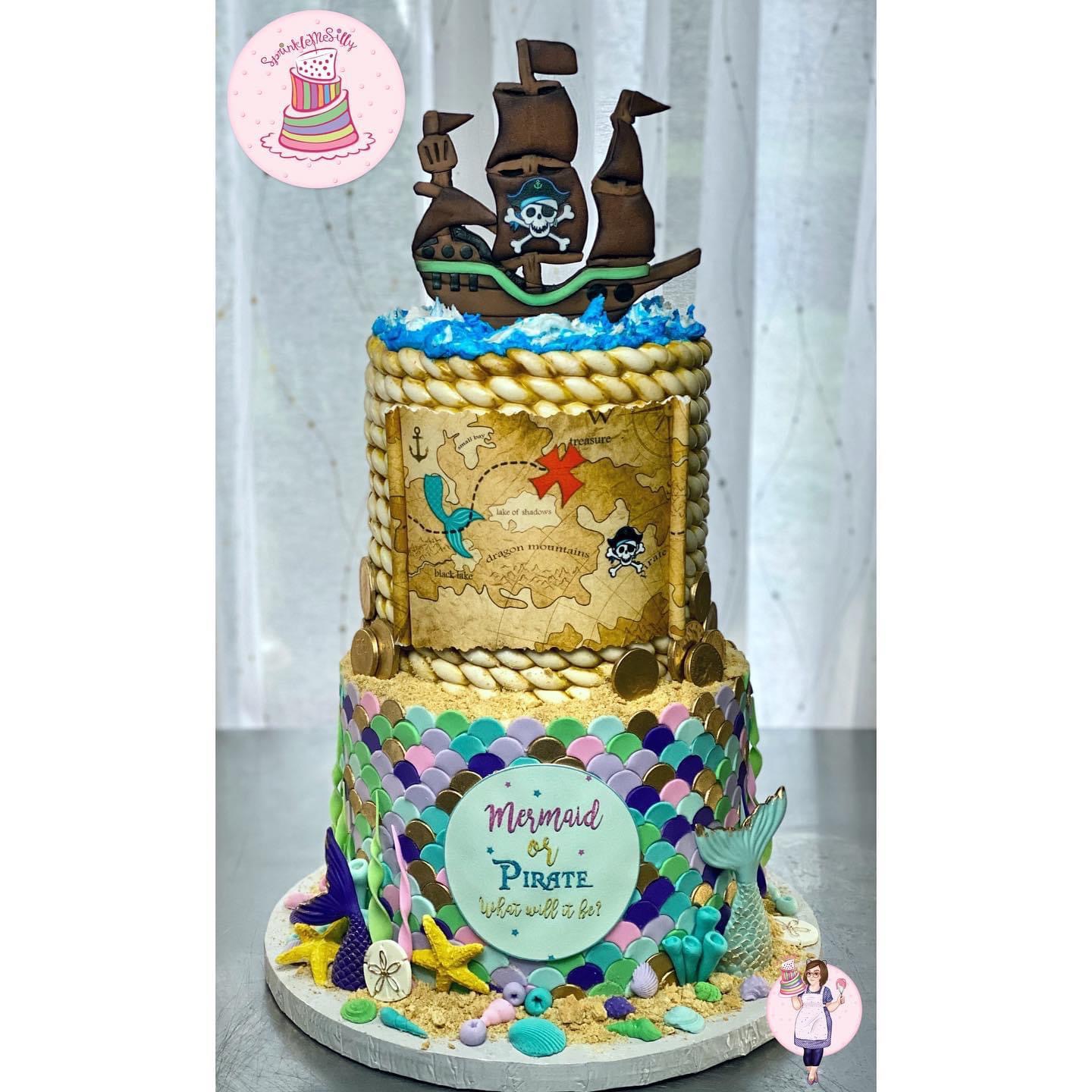 Pirate Mermaid Cake - Sprinkle Me Silly photo