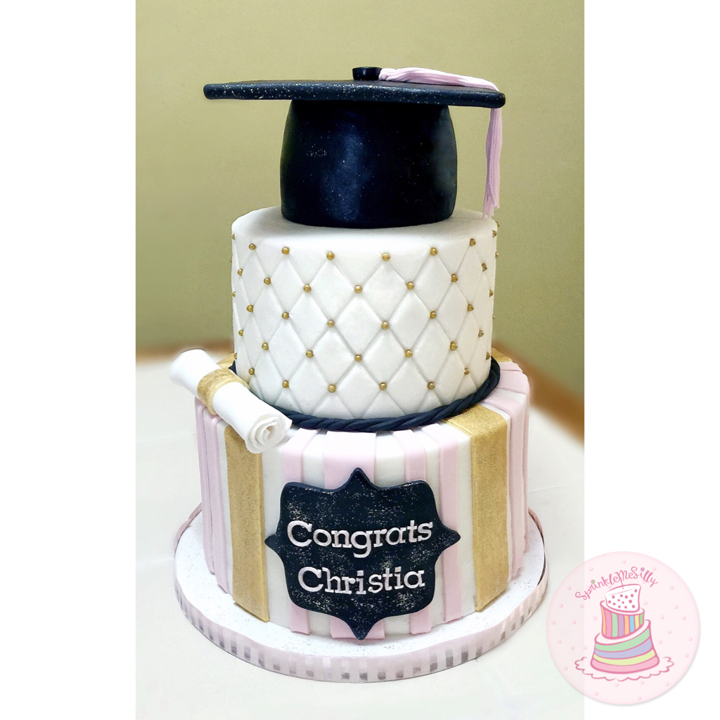 Classically Sweet Graduation Cake - Sprinkle Me Silly photo