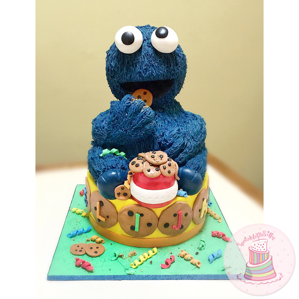 Cookie Monster Cake - Sprinkle Me Silly photo