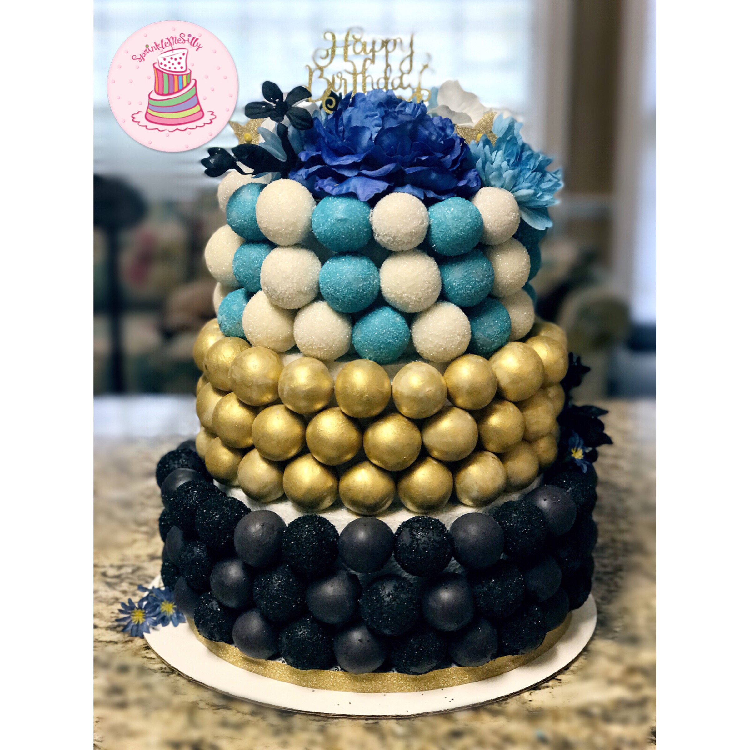 Cake Pop Tiered Cake - Sprinkle Me Silly photo
