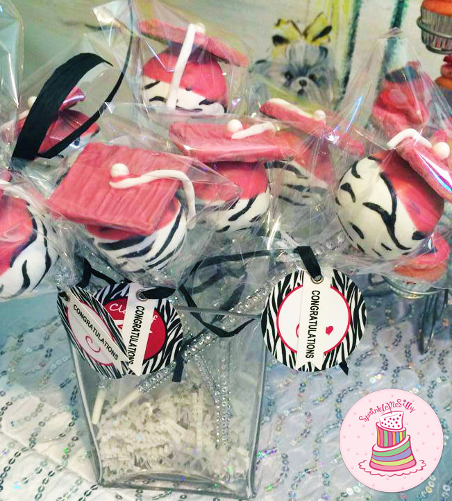 Graduation Zebra Cake Pops - Sprinkle Me Silly photo