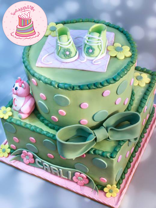 Teddy Bear Bootie Baby Shower Cake 100 Edible - Sprinkle Me Silly photo
