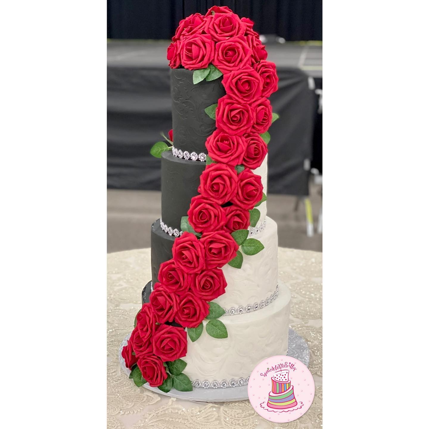 Black and White Wedding Cake - Sprinkle Me Silly photo