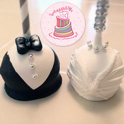 Bride and Groom Cake Pops - Sprinkle Me Silly photo