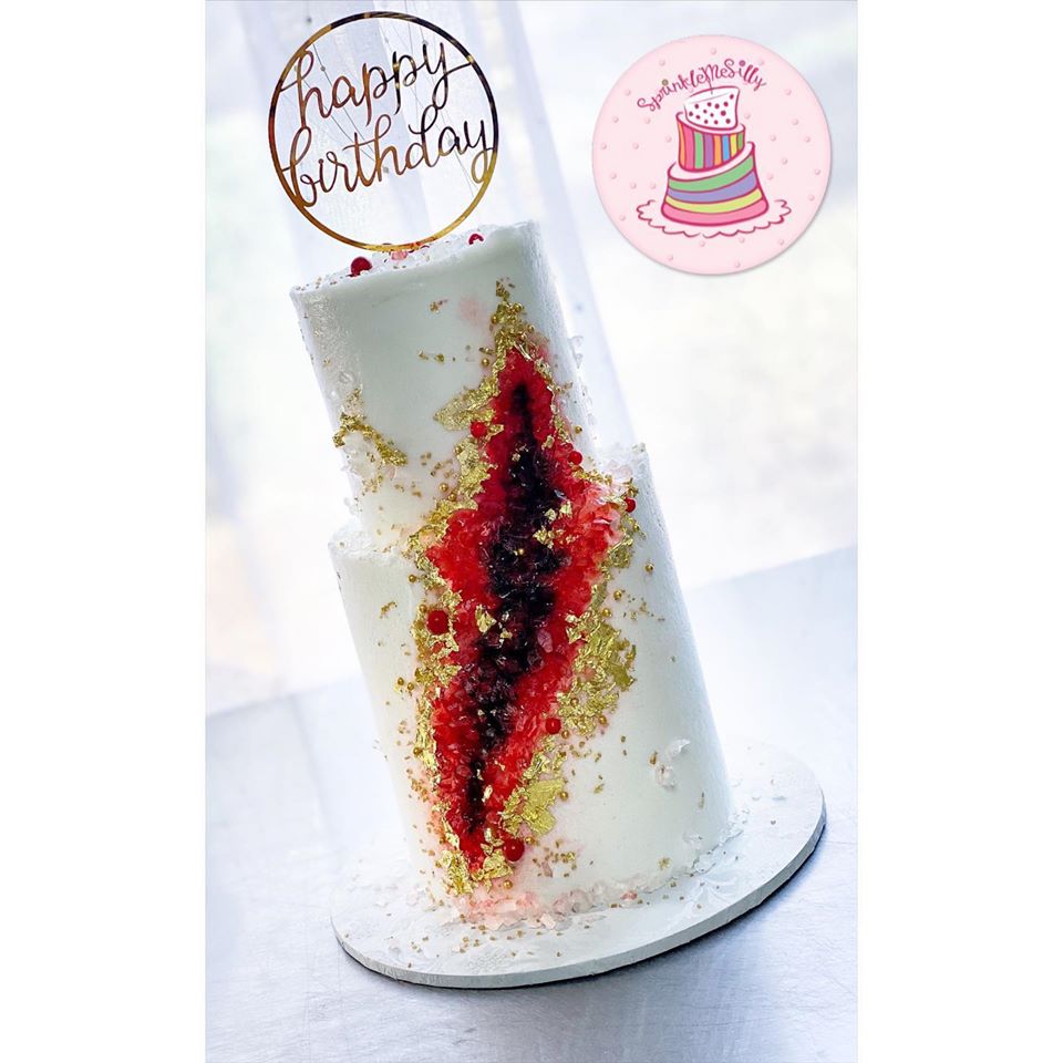 Red Geode Cake - Sprinkle Me Silly photo
