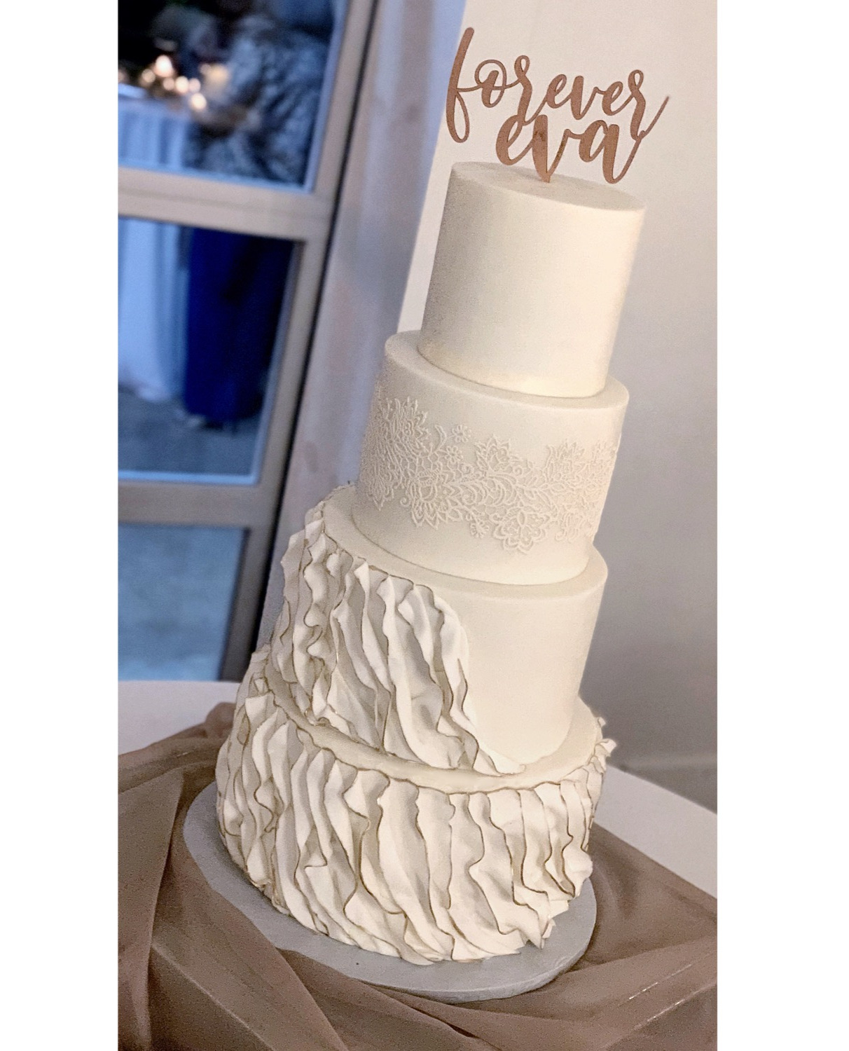 Elegant wedding cake handmade by Heather at Sprinkle Me Silly