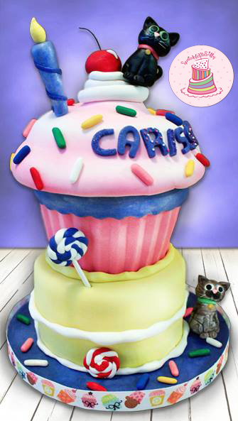 Giant Cupcake Birthday Cake — 100% Edible - Sprinkle Me Silly photo