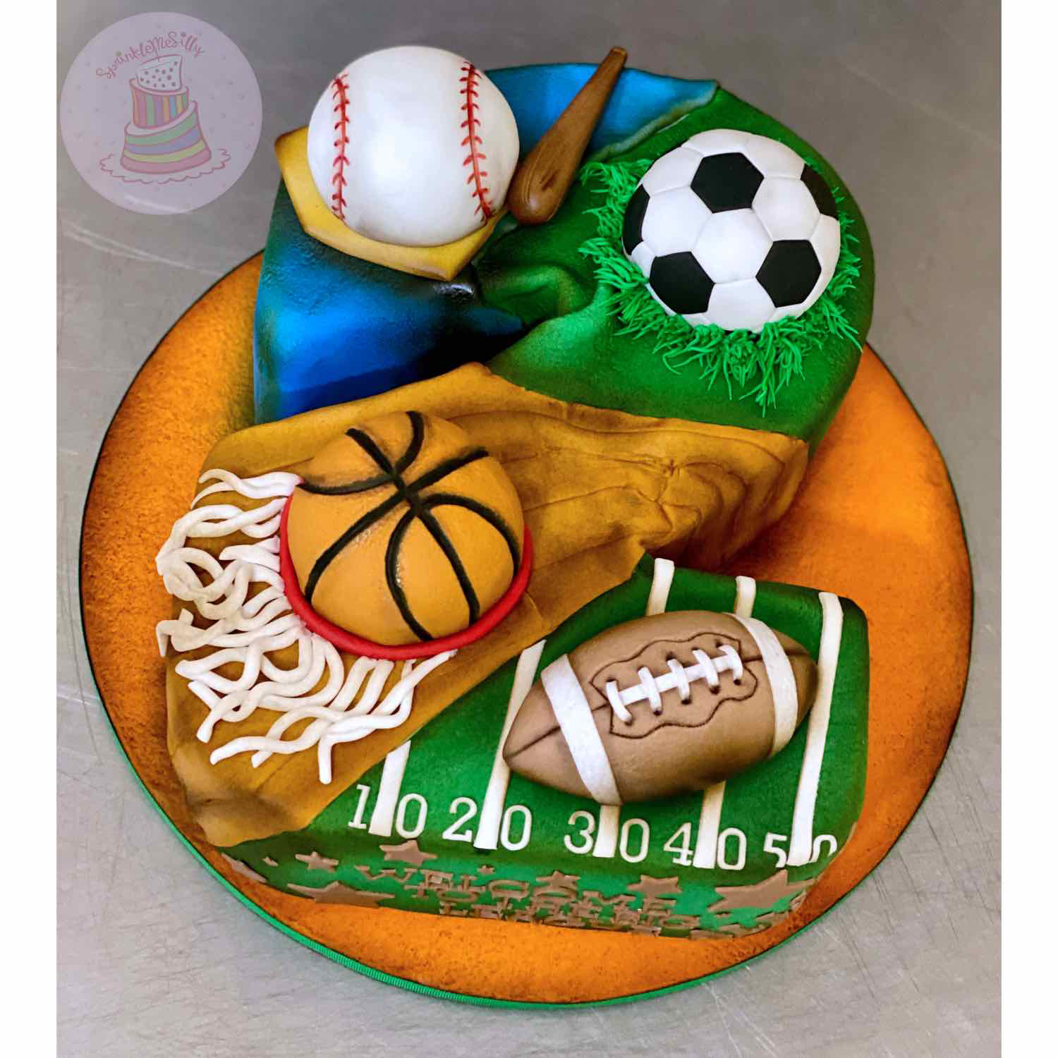 Number 2 Sports Themed Cake - Sprinkle Me Silly photo