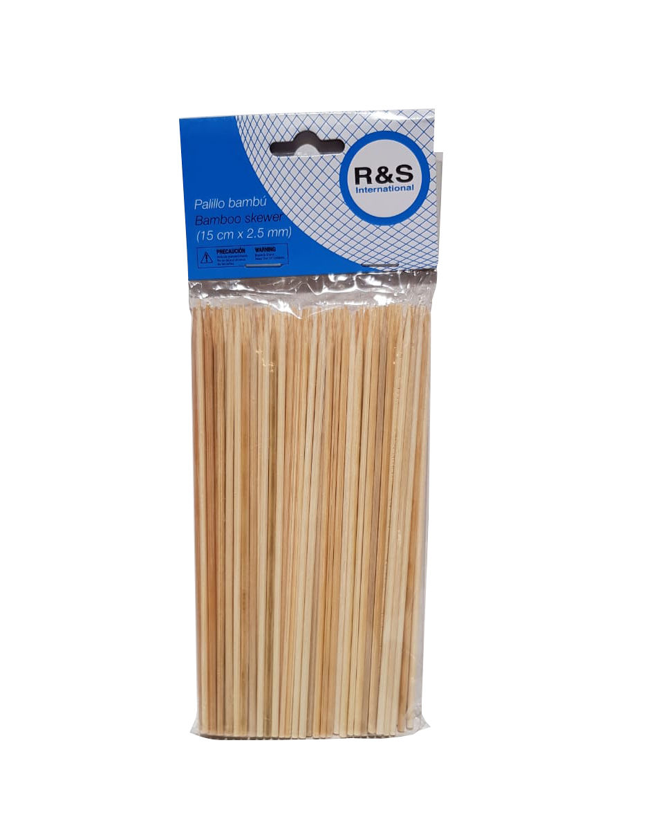 Palo brocheta 15 cm x 2.5 mm 100pz