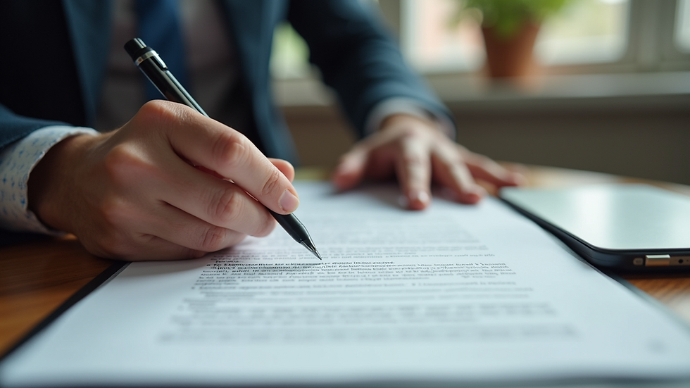Eye-level view of a document being reviewed