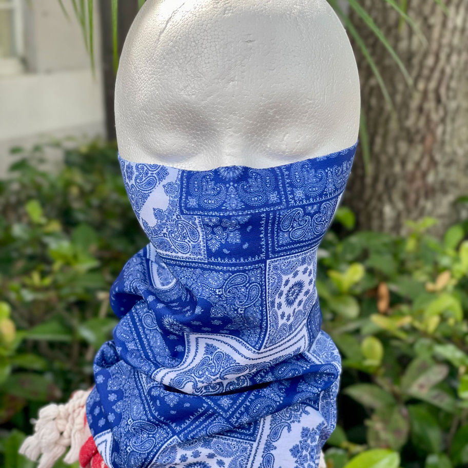 Breathable multifunctional bandana used as a face cover