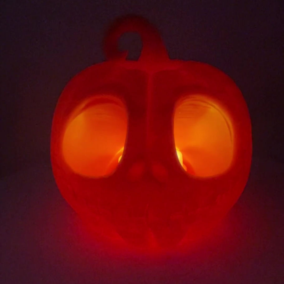 Glowing LED jack-o-lantern pumpki