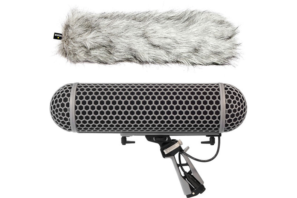 RODE Blimp Windshield and Rycote Shock Mount Suspension System for Shotgun Micro
