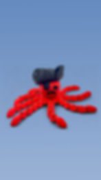 Red Pirate Octopus 3D printed figur