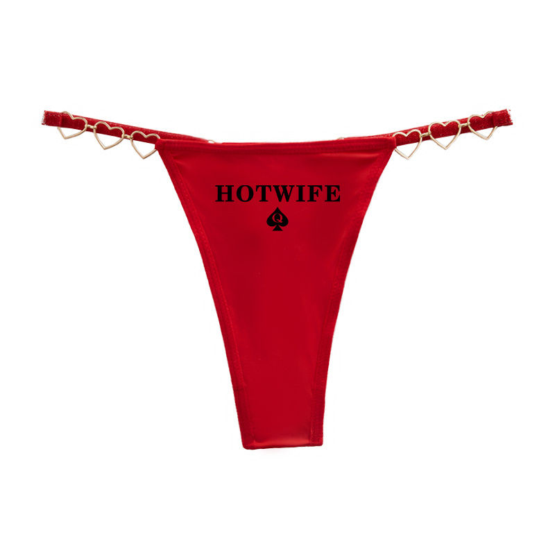 Thumbnail: HOT WIFE Sexy Thong with Heart Straps