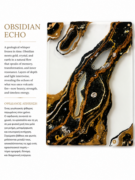 Information card describing the Obsidian Echo artwork