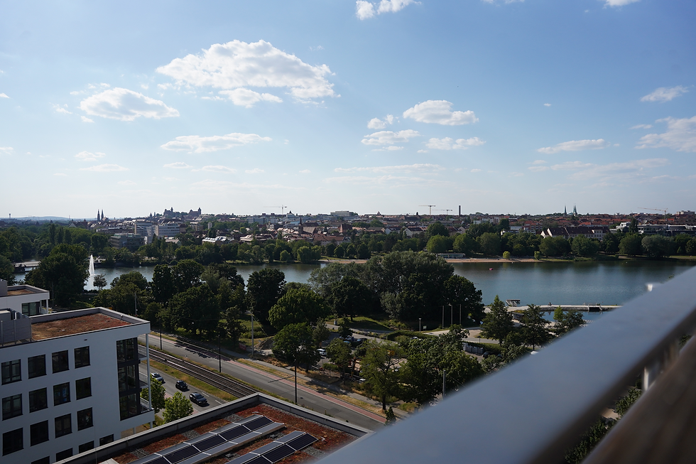 Ausblick von der Dachterrasse der VR Bank Nürnberg