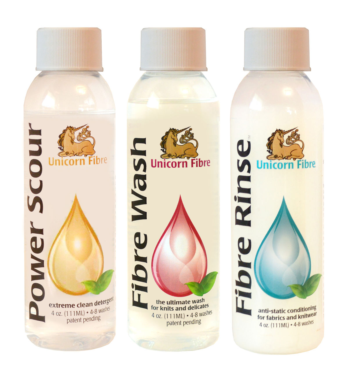 4 oz set of Unicorn Fibre (Scour/Wash/Rinse)