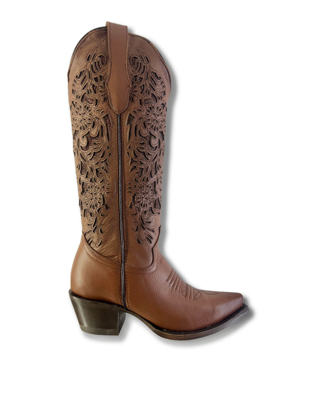 Paloma Tall Snip Toe Cowgirl Boot -COGNAC