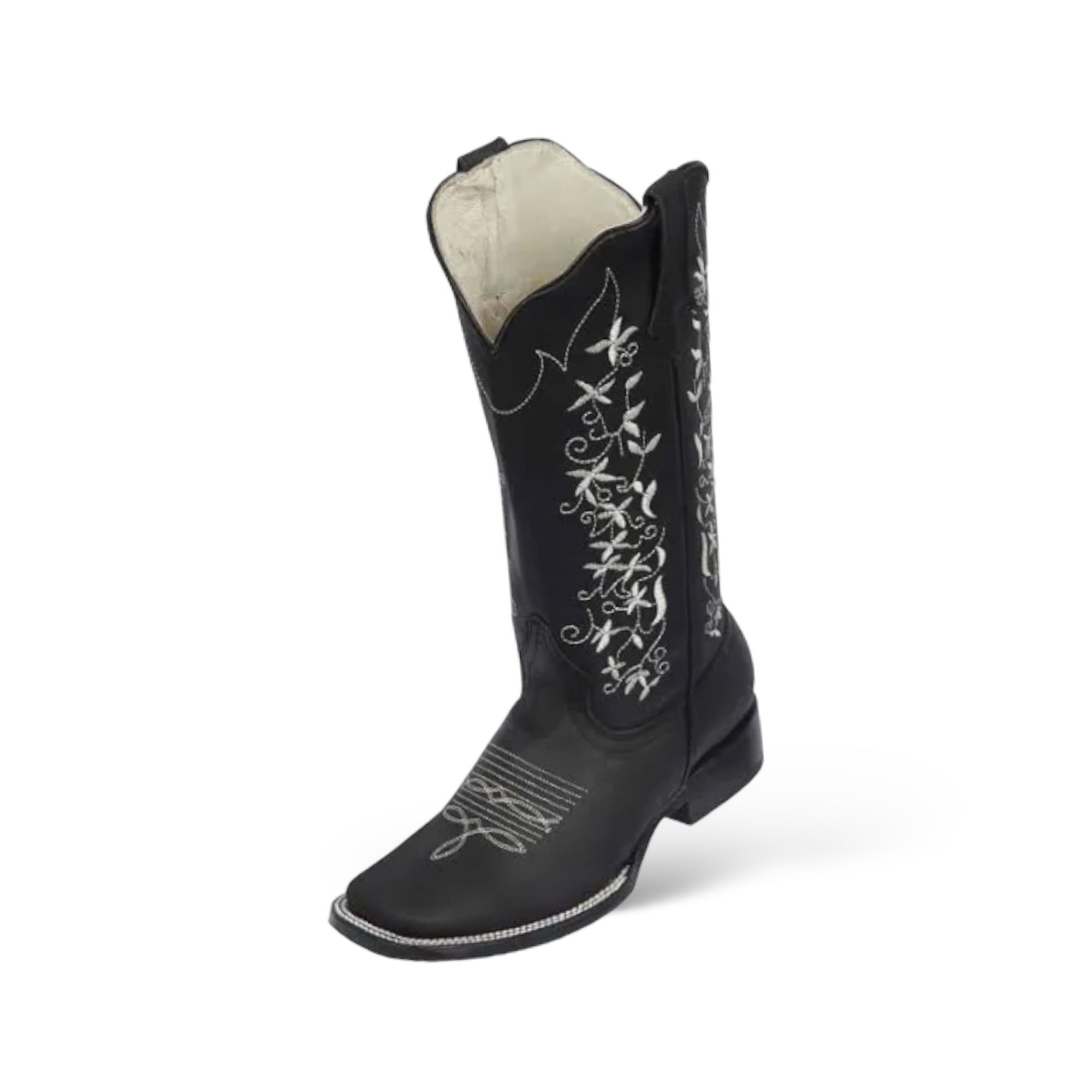 WOMEN BLACK EMBROIDERED BOOTS