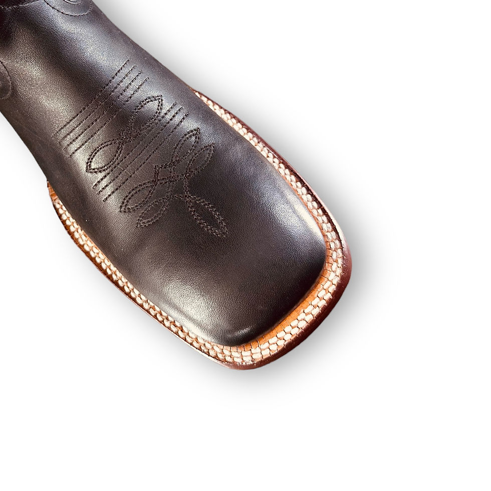 Thumbnail: MEN SQUARE TOE WESTERN BOOTS - BLACK