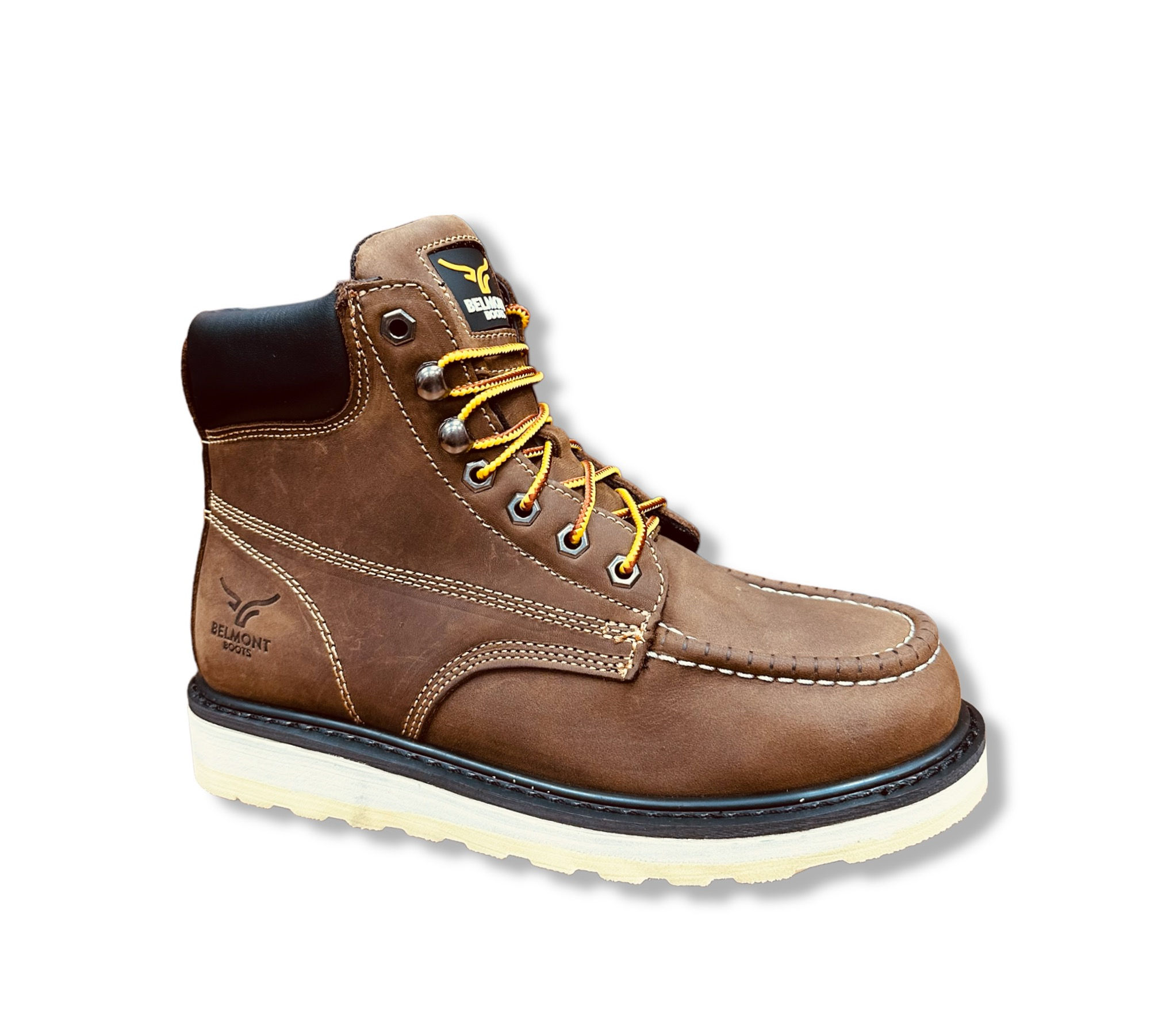 MEN'S LACE-UP WORK BOOTS - BROWN