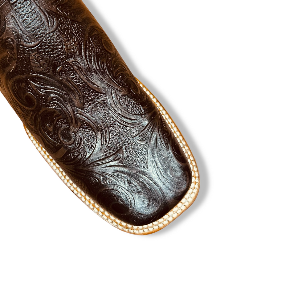 Thumbnail: CINCELADO FLORES COWGIRL BOOT DARK BROWN