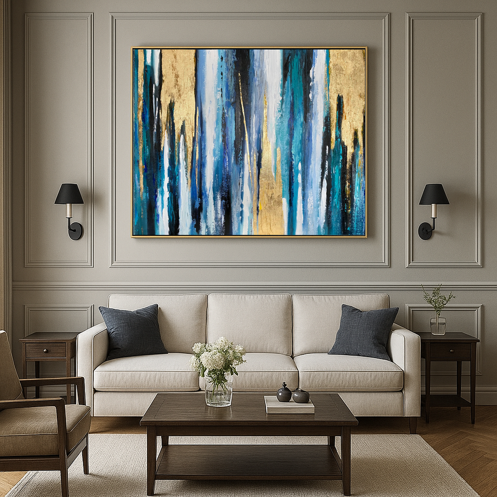 Luxury Hand Painted Gold Leaf Wall Art