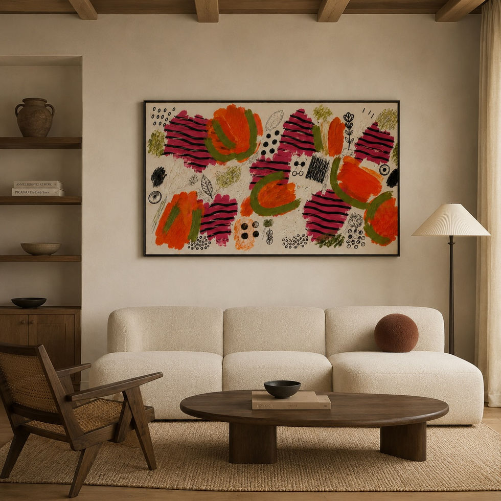Hand Painted Colourful Abstract Wall Art