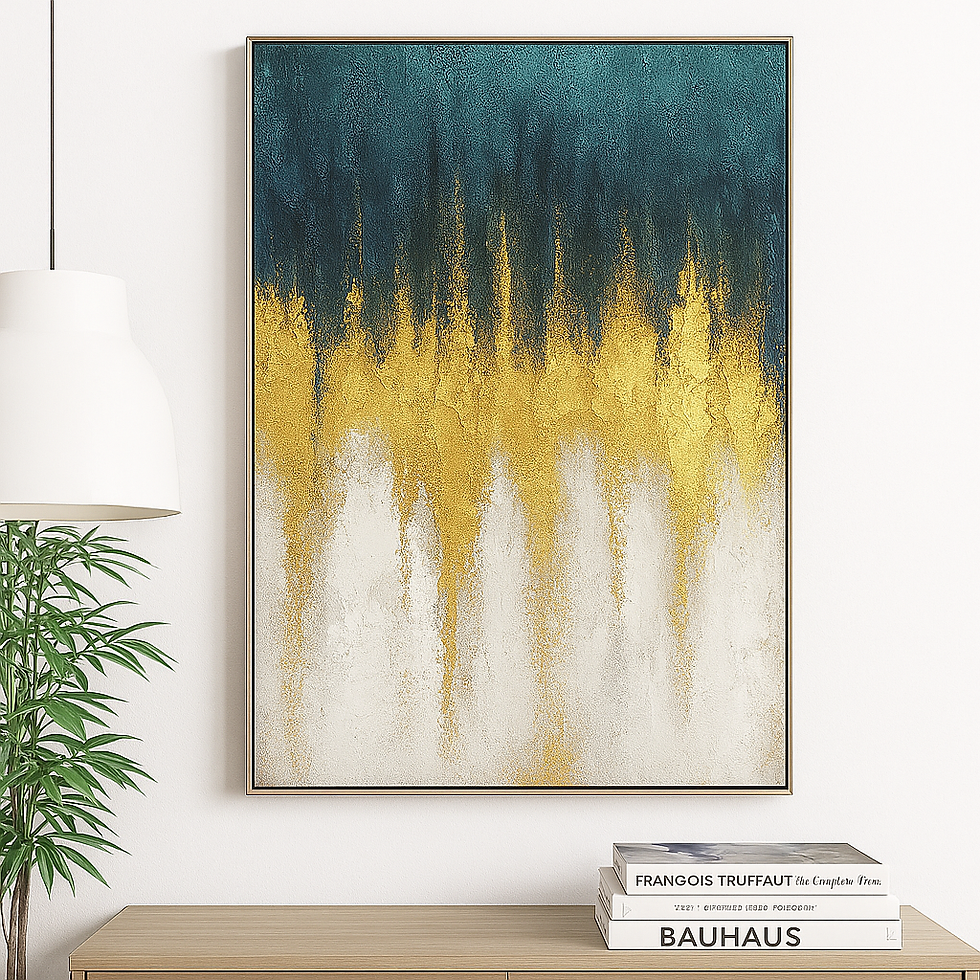 Heavy Textured Gold 100% Hand Painted Art