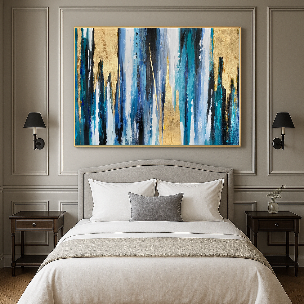 Luxury Hand Painted Gold Leaf Wall Art