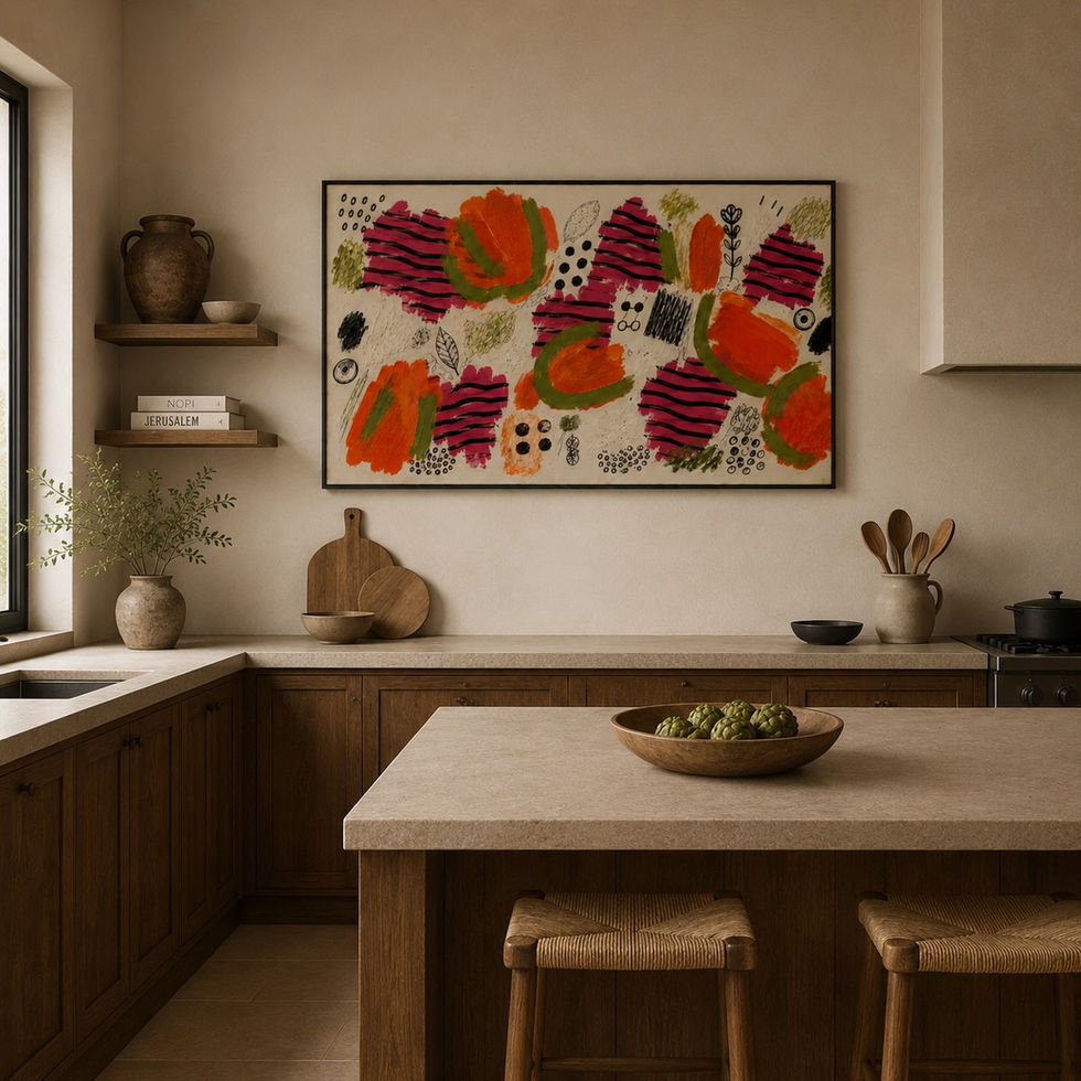 Hand Painted Colourful Abstract Wall Art