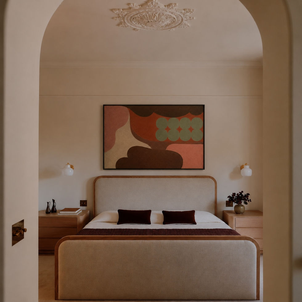 Hand Painted Brown Abstract Wall Art