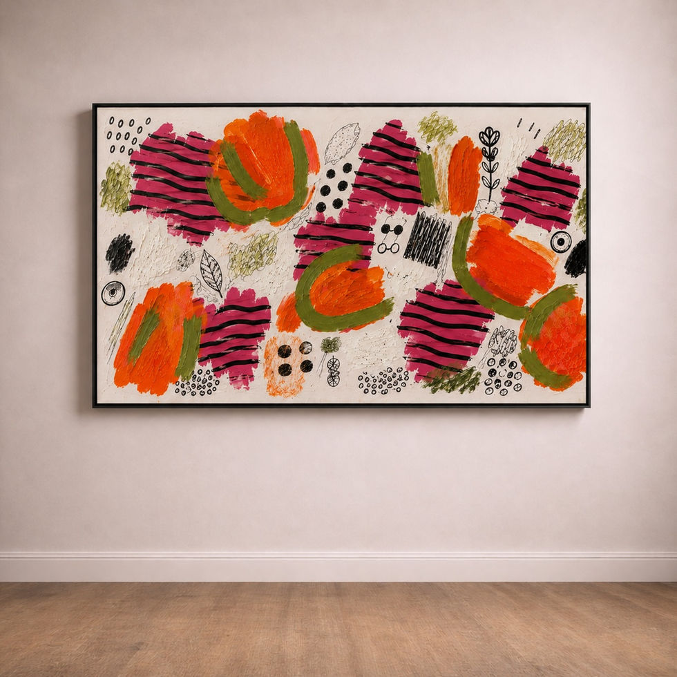 Hand Painted Colourful Abstract Wall Art