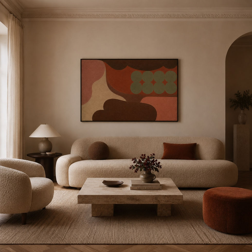 Hand Painted Brown Abstract Wall Art